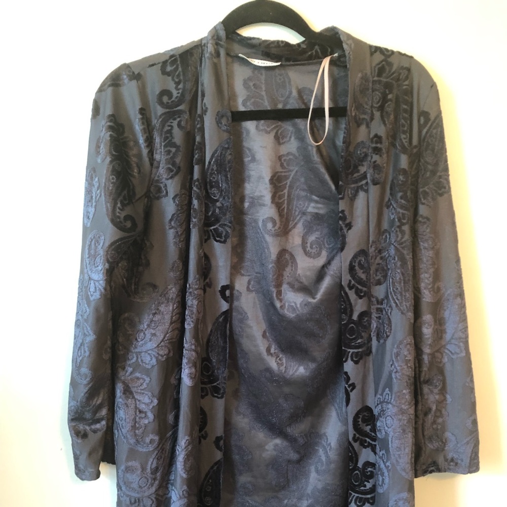 Navy blue Paisley kimono Knee length